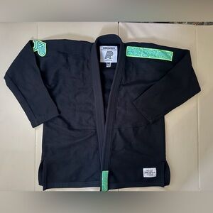 Albino & Preto AP Black Green Herringbone Classic Jiu Jitsu Gi Jacket A3